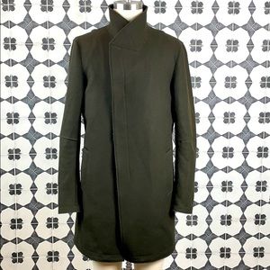 Wool blend, three-quarter length jacket